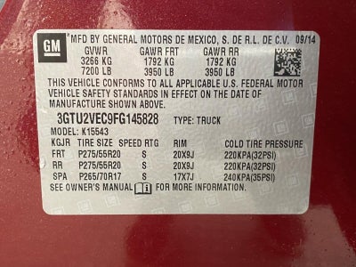 2015 GMC Sierra 1500 4WD Crew Cab 143.5 SLT