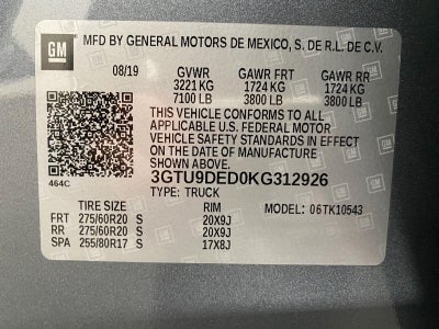 2019 GMC Sierra 1500 4WD Crew Cab 147 SLT