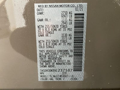2025 Nissan Pathfinder Platinum 4WD