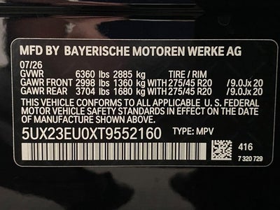 2026 BMW X5 xDrive40i Sports Activity Vehicle
