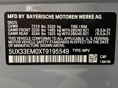 2026 BMW X7 M60i Sports Activity Vehicle
