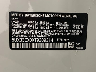 2026 BMW X6 xDrive40i Sports Activity Coupe