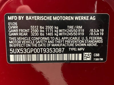 2026 BMW X3 30 xDrive Sports Activity Vehicle