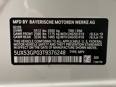 2026 BMW X3 30 xDrive Sports Activity Vehicle