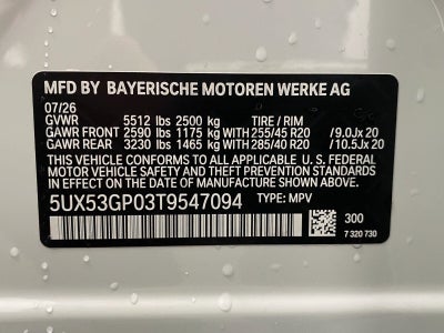 2026 BMW X3 30 xDrive Sports Activity Vehicle