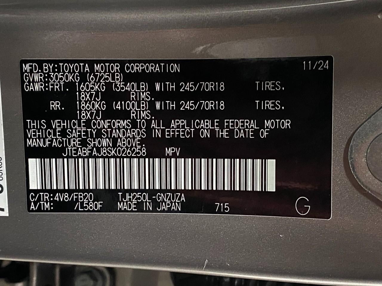2025 Toyota Land Cruiser 4WD
