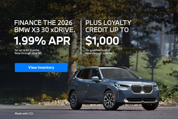 Finance The 2026 BMW X3 30 xDrive. 1.99% APR