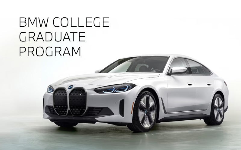 White BMW i4 parked. BMW College Graduate Program. | Enterprise BMW in Appleton WI