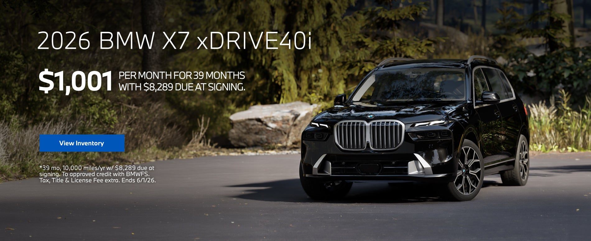 X7 xDrive40i. Lease at $1,001/month.